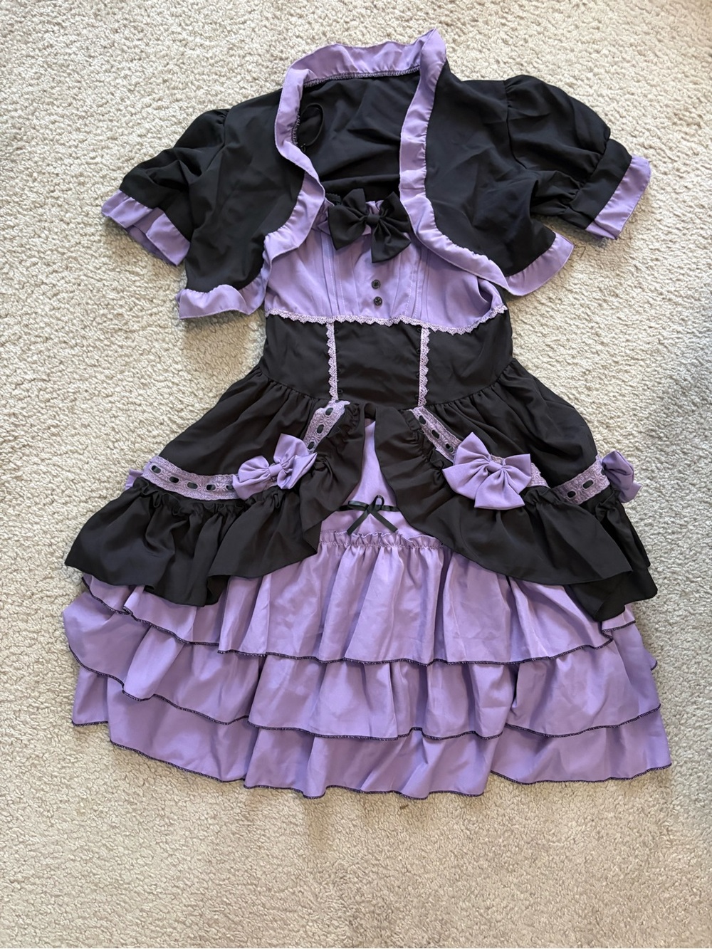 Purple and Black Gothic Lolita womens Costume Dress NWT